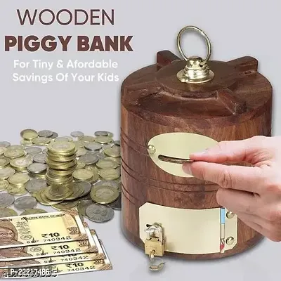 WOODBOSS Wooden Water Tank shaped Money box for kids gifts | Rosewood Money box-thumb0