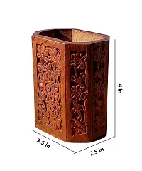 Wooden Carved Rosewood Pen, Pencil Jar, box, storage, Desk organiser, Office accessories-thumb2