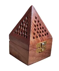 Wooden Incense holder, Pyramid Incense Box Ash Catcher Fragrance Stand Holder Agarbatti  Dhoop Dan, Sheesham Wood Incense Sticks Holder, 1 sindoor dani free-thumb4