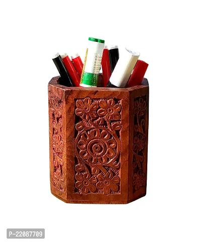 Wooden Carved Rosewood Pen, Pencil Jar, box, storage, Desk organiser, Office accessories