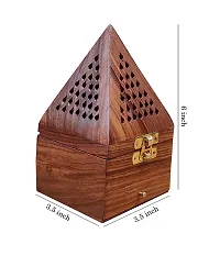 Wooden Incense holder | Pyramid Incense Box Ash Catcher Fragrance Stand Holder Agarbatti  Dhoop Dan/Sheesham Wood Incense Sticks Holder-thumb2