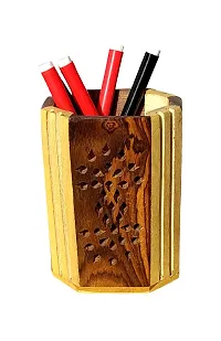 Wooden Set of 2 Pen, Pencil Jar, box, storage, Desk organiser, Office accessories-thumb2