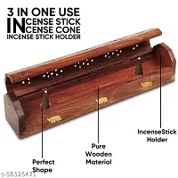 Wooden Incense holder | Pyramid Incense Box Ash Catcher Fragrance Stand Holder Agarbatti  Dhoop Dan/Sheesham Wood Incense Sticks Holder-thumb1