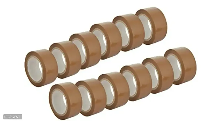 Adhesive Carton Packing High Strength Tape (Brown) (2inch-100Meter, Pack Of 12)