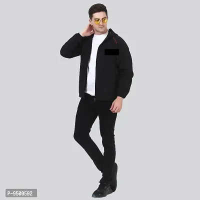 Super Elegant  Stylish Premium Quality Windcheater Zipper Jackets For Men  Boys For Formal  Casual Wearing XXL Size (Black)-thumb0