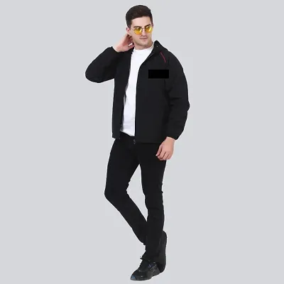 Super Elegant  Stylish Premium Quality Windcheater Zipper Jackets For Men  Boys For Formal  Casual Wearing XXL Size (Black)