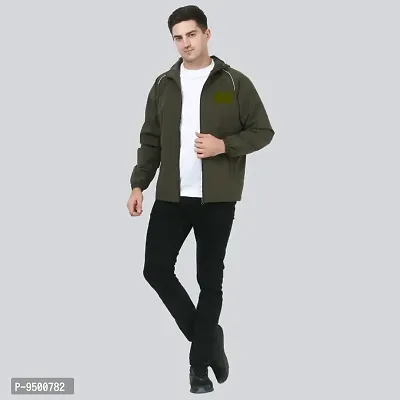 Attractive And Classic Premium Quality Zipper Windcheater Jacket For Boys And Men.L Size(Green)-thumb0