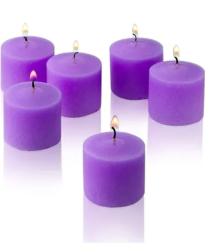 Pack of 6 Votive lavender Scented Candles 8 hour burn time