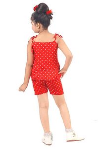 Misti Mimi Fashion Cute Comfy Girls Polka Dot Printed Top  Hot Pant - Frocks and Dresses-thumb1