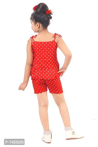 Misti Mimi Fashion Cute Comfy Girls Polka Dot Printed Top  Hot Pant - Frocks and Dresses-thumb2