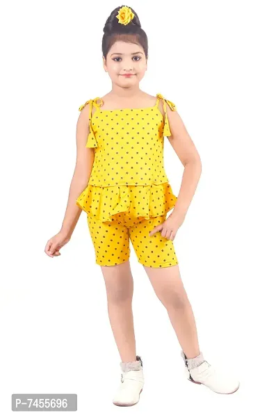 Misti Mimi Fashion Cute Comfy Girls Polka Dot Printed Top  Hot Pant - Frocks and Dresses