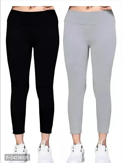 Fancy Cotton Blend Jeggings For Women Pack Of 2