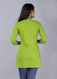 SK2FASHION Women Solid Pure Cotton Straight Kurta Green-thumb1