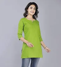 SK2FASHION Women Solid Pure Cotton Straight Kurta Green-thumb3