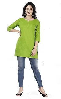 SK2FASHION Women Solid Pure Cotton Straight Kurta Green-thumb2