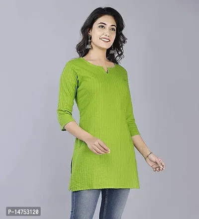 SK2FASHION Women Solid Pure Cotton Straight Kurta Green-thumb4