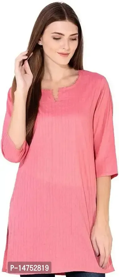 SK2FASHION Women Solid Pure Cotton Straight Kurta Peach