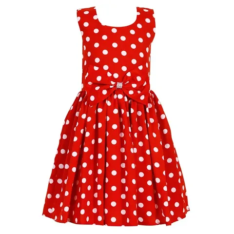 Modern Fashion Girl's Polka Dot Casual Wear Frock, Girl's Dress (Set of 1, Printed).