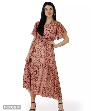 Stylish Multicoloured Georgette Printed Dress For Women