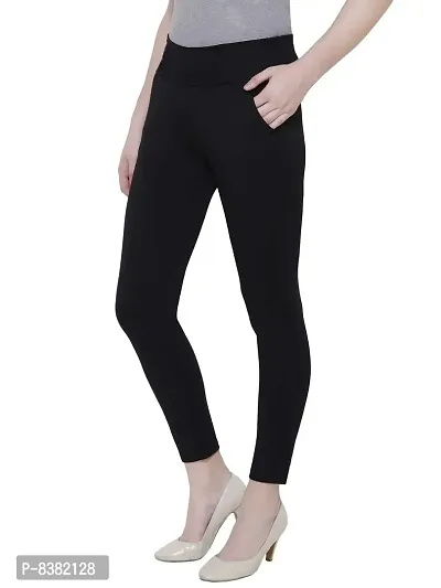 ShopOlica#174; Women's Winter Warm Fur Jeggings Stylish Formal Casual Thermal Pants (Black, X-Large)-thumb3