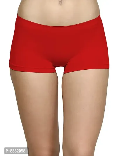 ShopOlica Womens Seamless Underwear Boyshort Ladies Panties Spandex Panty Workout Boxer Briefs - Free Size, Fits 28 to 34,White-Red-Purple-thumb4