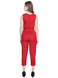 ShopOlica Women's Stylish Jumpsuit Slim Fit Sleeveless Dress with Waist Drawstring Belt-thumb1