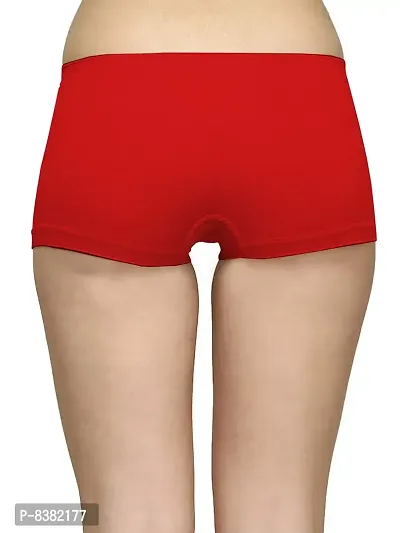 ShopOlica Womens Seamless Underwear Boyshort Ladies Panties Spandex Panty Workout Boxer Briefs - Free Size, Fits 28 to 34,White-Red-Grey-thumb5