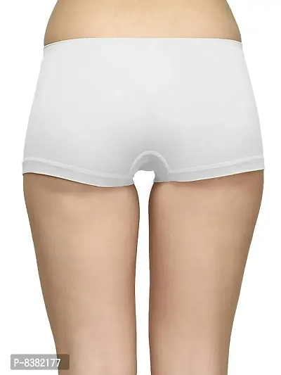 ShopOlica Womens Seamless Underwear Boyshort Ladies Panties Spandex Panty Workout Boxer Briefs - Free Size, Fits 28 to 34,White-Red-Grey-thumb3
