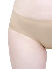 Shopolica Women's/Girl's Blended Padded Seamless Bottom Hip Enhancing Briefs Butt Lifter Low Waist Shaper Underwear Panties (Beige, Small)-thumb3