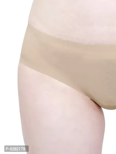 Shopolica Women's/Girl's Blended Padded Seamless Bottom Hip Enhancing Briefs Butt Lifter Low Waist Shaper Underwear Panties (Beige, Small)-thumb4