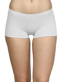 ShopOlica Womens Seamless Underwear Boyshort Ladies Panties Spandex Panty Workout Boxer Briefs - Free Size, Fits 28 to 34,White-Red-Purple-thumb1