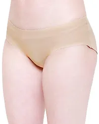 Shopolica Women's/Girl's Blended Padded Seamless Bottom Hip Enhancing Briefs Butt Lifter Low Waist Shaper Underwear Panties (Beige, Small)-thumb2