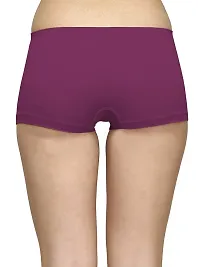 ShopOlica Womens Seamless Underwear Boyshort Ladies Panties Spandex Panty Workout Boxer Briefs - Free Size, Fits 28 to 34,Purple-Pink-Brown-thumb2