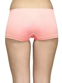 ShopOlica Womens Seamless Underwear Boyshort Ladies Panties Spandex Panty Workout Boxer Briefs - Free Size, Fits 28 to 34,BabyPink-White-Red-thumb2