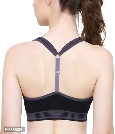 ShopOlica Women's Cotton Sports Bra (Black, Free Size)-thumb2