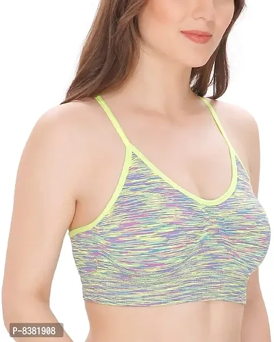 ShopOlica Women's Cotton Padded Sports Bra (Parrot Green, Free Size)-thumb4