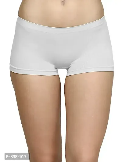 ShopOlica Womens Seamless Underwear Boyshort Ladies Panties Spandex Panty Workout Boxer Briefs - Free Size, Fits 28 to 34,BabyPink-White-LightGrey-thumb4