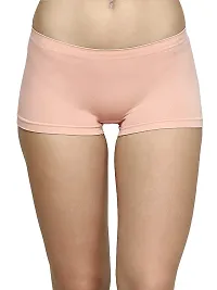ShopOlica Womens Seamless Underwear Boyshort Ladies Panties Spandex Panty Workout Boxer Briefs - Free Size, Fits 28 to 34,BabyPink-White-LightGrey-thumb1