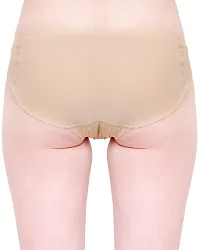 Shopolica Women's/Girl's Blended Padded Seamless Bottom Hip Enhancing Briefs Butt Lifter Low Waist Shaper Underwear Panties (Beige, Small)-thumb1