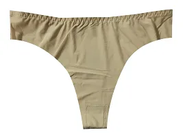 ShopOlica Women's Nylon Blend Thongs (Pack of 3) (Thong-Seamless-Panty-1315_Skin, Pink, Wine_One Size)-thumb4