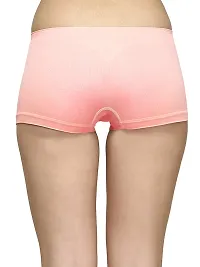 ShopOlica Womens Seamless Underwear Boyshort Ladies Panties Spandex Panty Workout Boxer Briefs - Free Size, Fits 28 to 34,BabyPink-White-LightGrey-thumb2