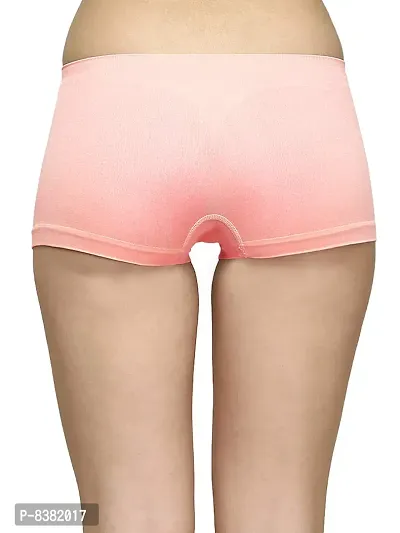 ShopOlica Womens Seamless Underwear Boyshort Ladies Panties Spandex Panty Workout Boxer Briefs - Free Size, Fits 28 to 34,BabyPink-White-LightGrey-thumb3