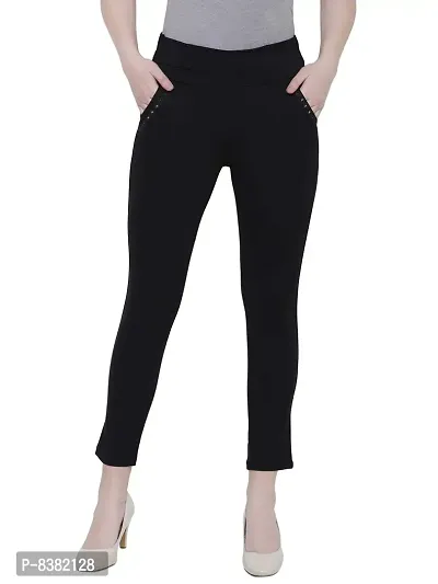 ShopOlica#174; Women's Winter Warm Fur Jeggings Stylish Formal Casual Thermal Pants (Black, X-Large)