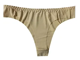ShopOlica Women's Nylon Blend Thongs (Pack of 3) (Thong-Seamless-Panty-1315_Skin, Pink, Wine_One Size)-thumb3