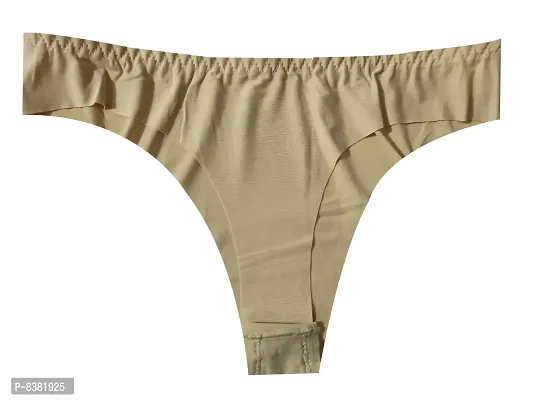 ShopOlica Women's Nylon Blend Thongs (Pack of 3) (Thong-Seamless-Panty-1315_Skin, Pink, Wine_One Size)-thumb4