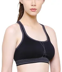 ShopOlica Women's Cotton Sports Bra (Black, Free Size)-thumb2