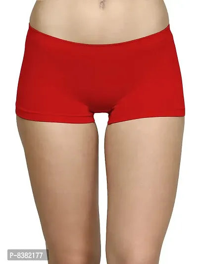 ShopOlica Womens Seamless Underwear Boyshort Ladies Panties Spandex Panty Workout Boxer Briefs - Free Size, Fits 28 to 34,White-Red-Grey-thumb4