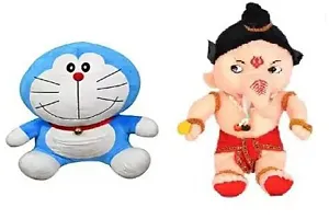 Anika Soft Toy Combo of 40 Ganesha and 20 cm Small Doramon (Multicolour)-thumb1