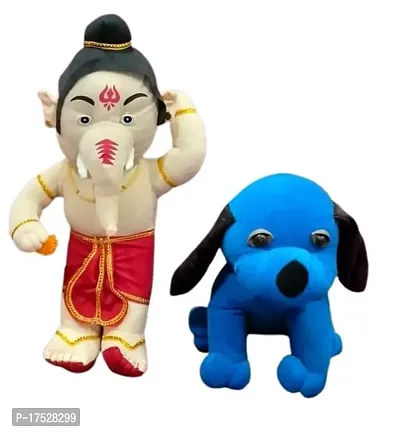 Premium Quality Anika Get Your Hands On The Adorable 45 Cm Ganesha And Colorful Doggy Soft Toys