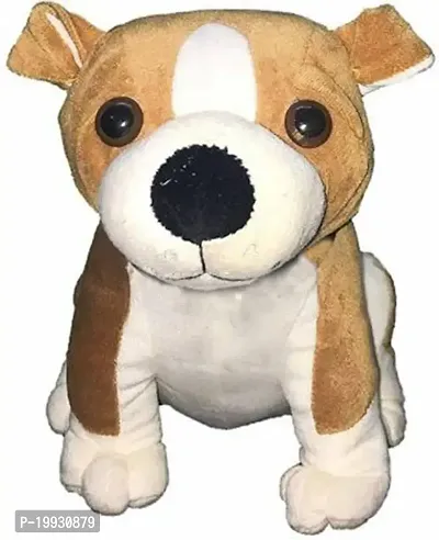 Anika Bull Dog Soft Toys for All Age Groups and Special Occasions Like Birthday, Valentine Day (Brown and White) 36 cm